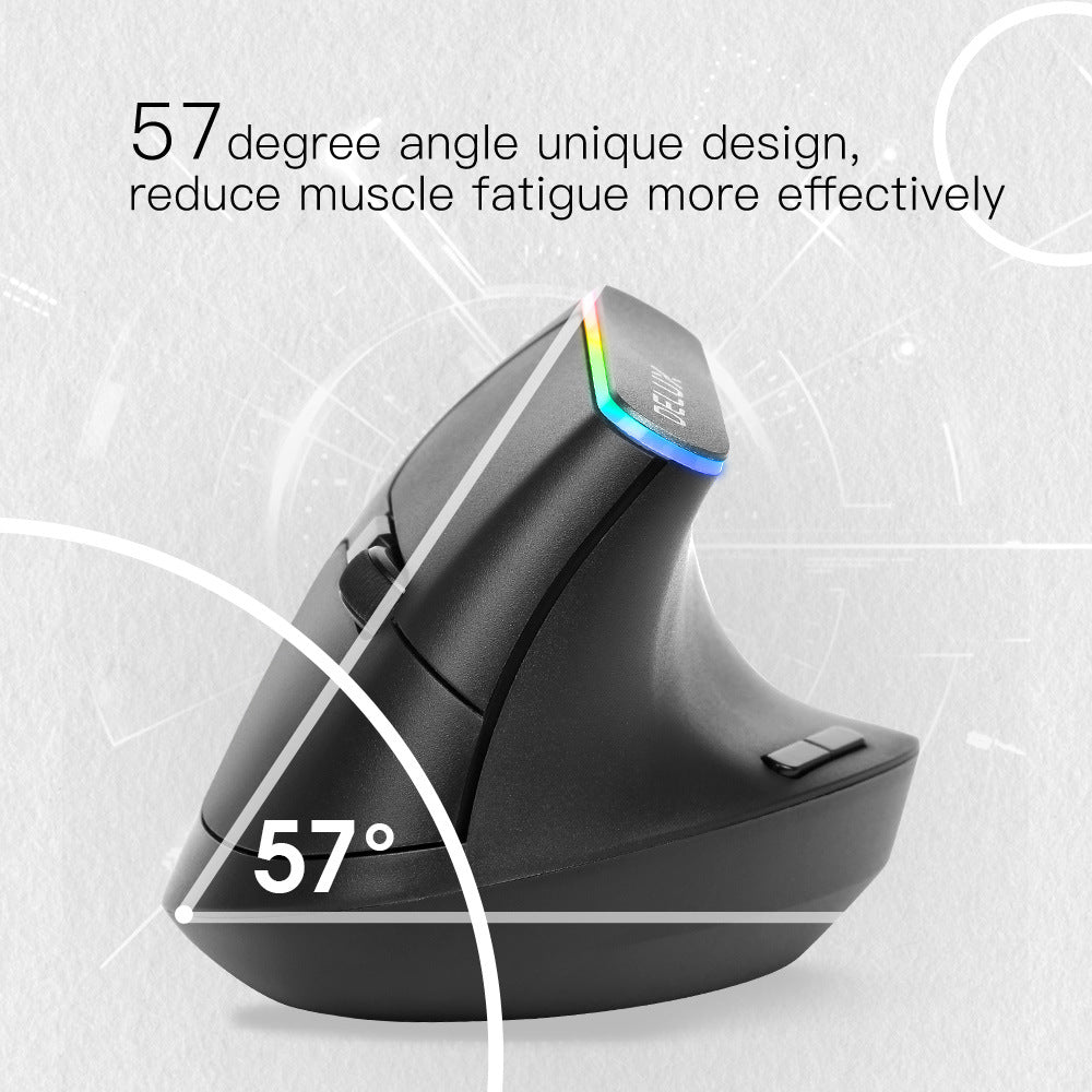 M618C RGB Vertical Wireless Ergonomic Hand-held Straight Mouse